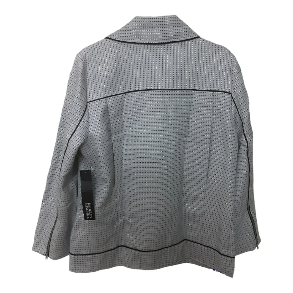 NWT Badgley Mischka Tweed Moto Jacket Grey Multi Large - Picture 6 of 15